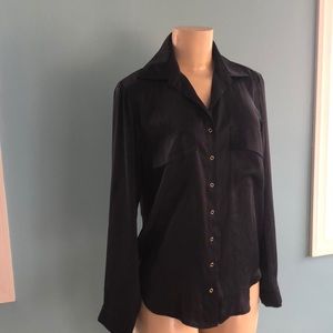 L’Agence Long Sleeve Silk Button Down Blouse